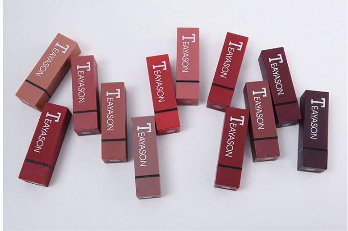 New set of 12-color square tube lipstick matte lipstick New set of 12-color square tube lipstick matte lipstick
